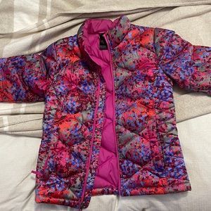 North face girls coat multi color